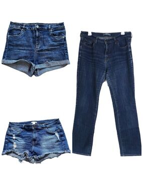 Lot of 3 Denim Levi’s 505 Straight Large 12M 32x30 H&M & Bluenotes Jean Short 32